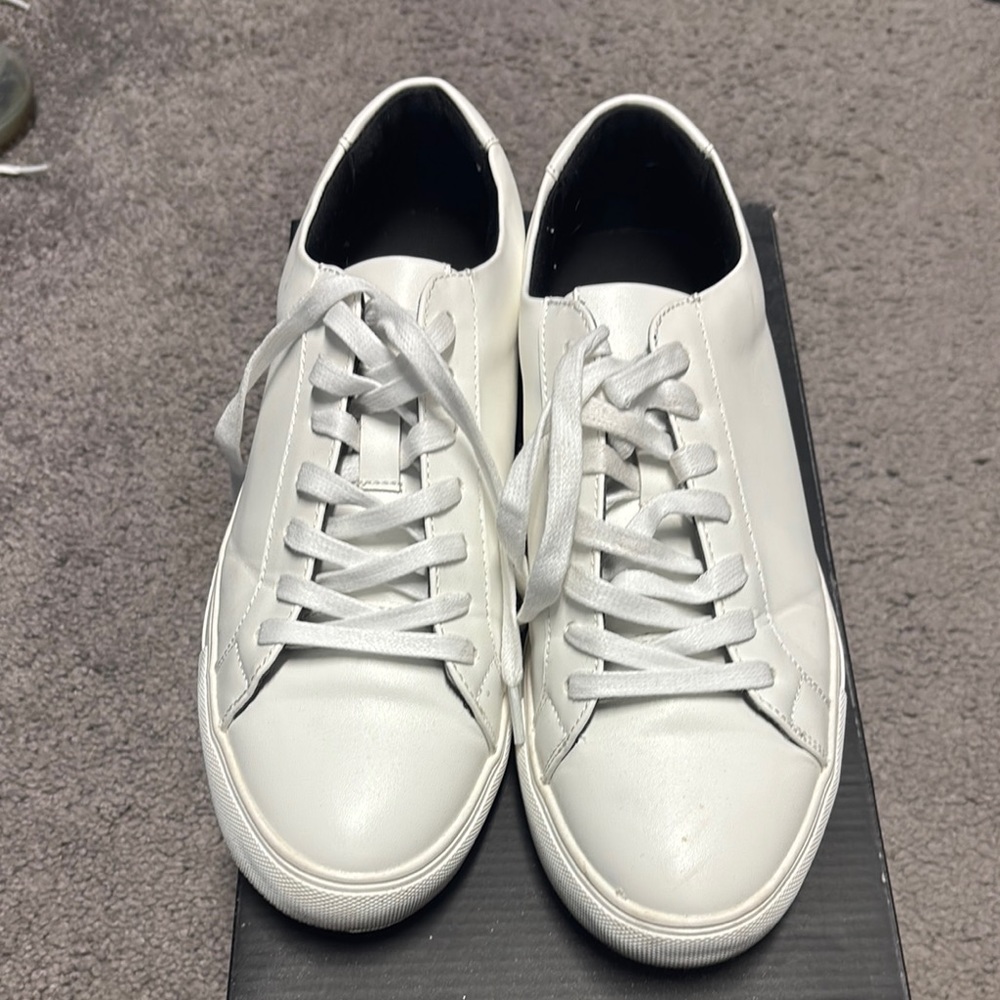 Alfani White Athletic Shoes with Textured Leather and Classic Design